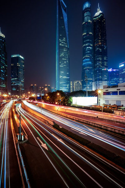 Dubai city skyline at night